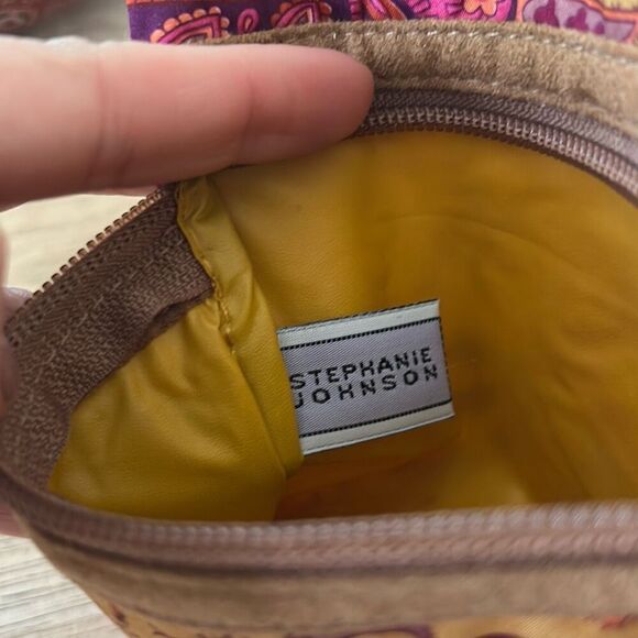 Stephanie Johnson red mustard paisley small bag  pouch - Picture 3 of 3